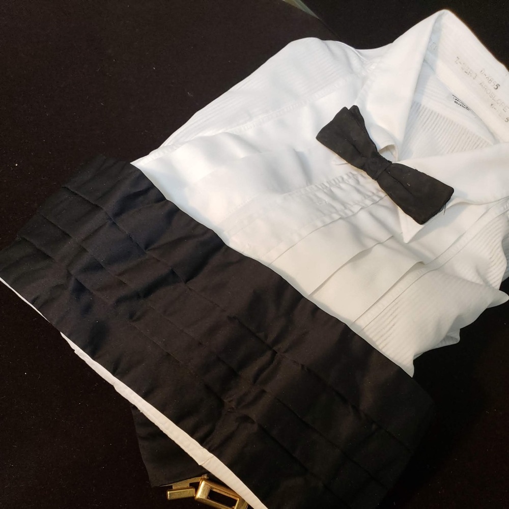 VTG ‘55 Ormand Blk Satin Cumberbund & Bow tie lot